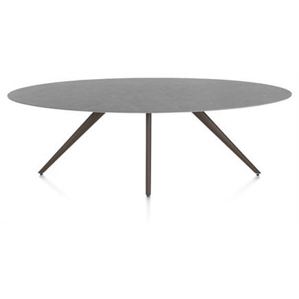 XOOON ellips 240 x 110 cm. - 4-pootjes - steelbrown Antraciet