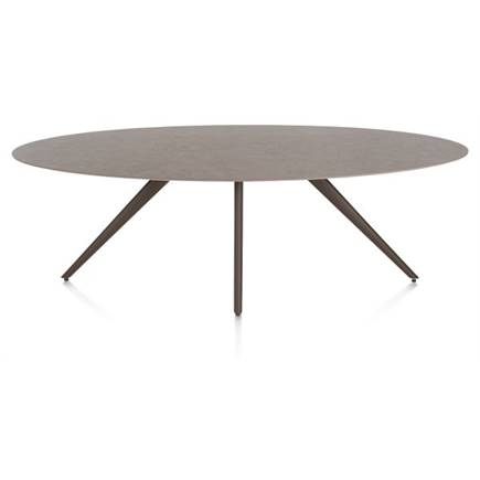 XOOON ELLIPS 240 X 110 CM. - 4-POOTJES - STEELBROWN Lava