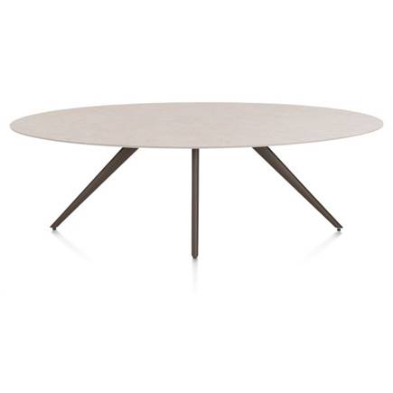 XOOON ELLIPS 240 X 110 CM. - 4-POOTJES - STEELBROWN Light Sand