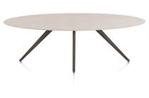 XOOON SALUTI eetkamertafel ELLIPS 240 X 110 CM. - 4-POOTJES - STEELBROWN Light Sand
