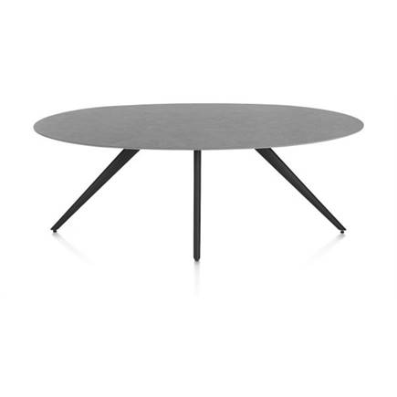 XOOON ellips 210 x 105 cm. - 4-pootjes - rough off black Antraciet