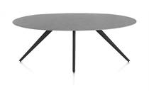 XOOON SALUTI eetkamertafel ellips 210 x 105 cm. - 4-pootjes - rough off black Antraciet