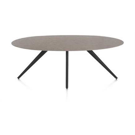 XOOON ELLIPS 210 X 105 CM. - 4-POOTJES - ROUGH OFF BLACK Lava