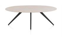 XOOON SALUTI eetkamertafel ELLIPS 210 X 105 CM. - 4-POOTJES - ROUGH OFF BLACK Light Sand