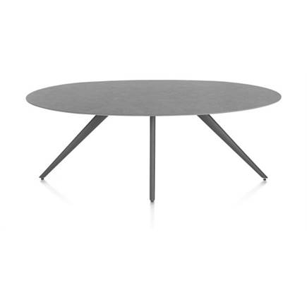 XOOON ellips 210 x 105 cm. - 4-pootjes - graphiet Antraciet