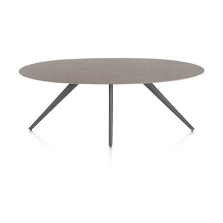 XOOON ELLIPS 210 X 105 CM. - 4-POOTJES - GRAPHIET Lava