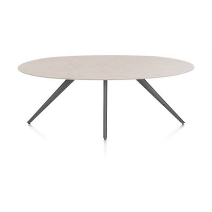 XOOON ELLIPS 210 X 105 CM. - 4-POOTJES - GRAPHIET Light Sand