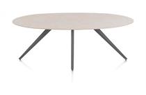 XOOON SALUTI eetkamertafel ELLIPS 210 X 105 CM. - 4-POOTJES - GRAPHIET Light Sand