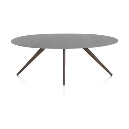 XOOON ellips 210 x 105 cm. - 4-pootjes - steelbrown Antraciet