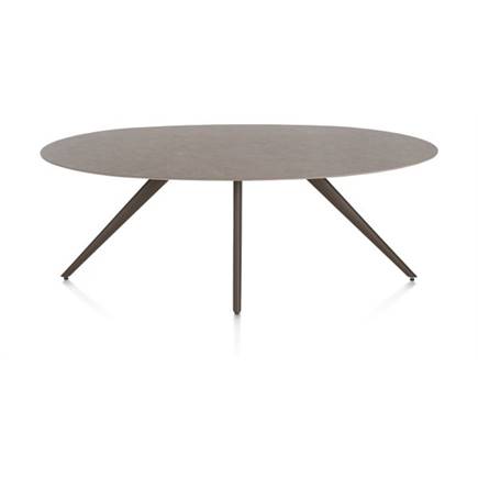 XOOON ELLIPS 210 X 105 CM. - 4-POOTJES - STEELBROWN Lava