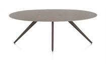 XOOON SALUTI eetkamertafel ELLIPS 210 X 105 CM. - 4-POOTJES - STEELBROWN Lava
