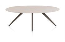 XOOON SALUTI eetkamertafel ELLIPS 210 X 105 CM. - 4-POOTJES - STEELBROWN Light Sand