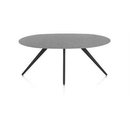 XOOON ellips 180 x 105 cm. - 4-pootjes - rough off black Antraciet