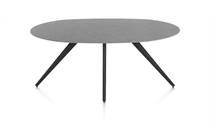 XOOON SALUTI eetkamertafel ellips 180 x 105 cm. - 4-pootjes - rough off black Antraciet