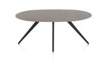 XOOON SALUTI eetkamertafel ELLIPS 180 X 105 CM. - 4-POOTJES - ROUGH OFF BLACK Lava