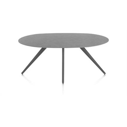 XOOON ellips 180 x 105 cm. - 4-pootjes - graphiet Antraciet