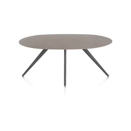 XOOON ELLIPS 180 X 105 CM. - 4-POOTJES - GRAPHIET Lava