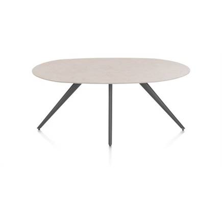 XOOON ELLIPS 180 X 105 CM. - 4-POOTJES - GRAPHIET Light Sand