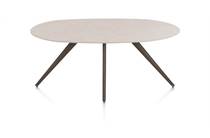 XOOON SALUTI eetkamertafel ELLIPS 180 X 105 CM. - 4-POOTJES - STEELBROWN Light Sand