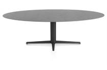 XOOON SALUTI eetkamertafel ellips 240 x 110 cm. - centrale poot - rough off black Antraciet