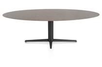 XOOON SALUTI eetkamertafel ELLIPS 240 X 110 CM. - CENTRALE POOT - ROUGH OFF BLACK Lava