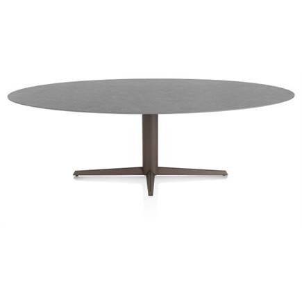 XOOON ellips 240 x 110 cm. - centrale poot - steelbrown Antraciet