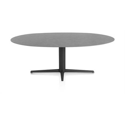 XOOON ellips 210 x 105 cm. - centrale poot - rough off black Antraciet