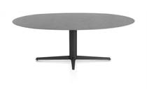 XOOON SALUTI eetkamertafel ellips 210 x 105 cm. - centrale poot - rough off black Antraciet