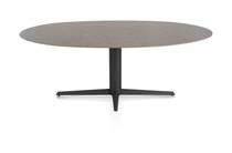 XOOON SALUTI eetkamertafel ELLIPS 210 X 105 CM. - CENTRALE POOT - ROUGH OFF BLACK Lava