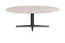 XOOON SALUTI eetkamertafel ELLIPS 210 X 105 CM. - CENTRALE POOT - ROUGH OFF BLACK Light Sand