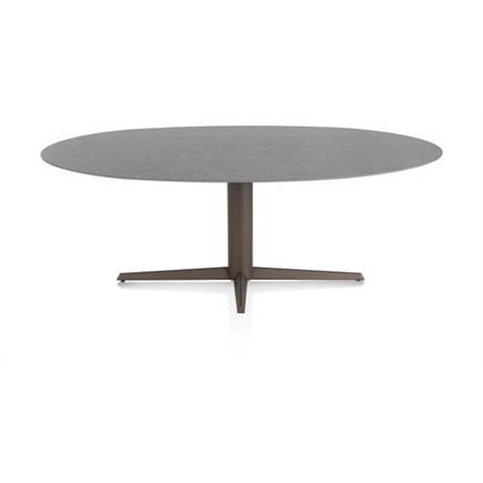 XOOON ellips 210 x 105 cm. - centrale poot - steelbrown Antraciet