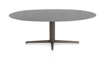 XOOON SALUTI eetkamertafel ellips 210 x 105 cm. - centrale poot - steelbrown Antraciet