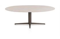 XOOON SALUTI eetkamertafel ELLIPS 210 X 105 CM. - CENTRALE POOT - STEELBROWN Light Sand