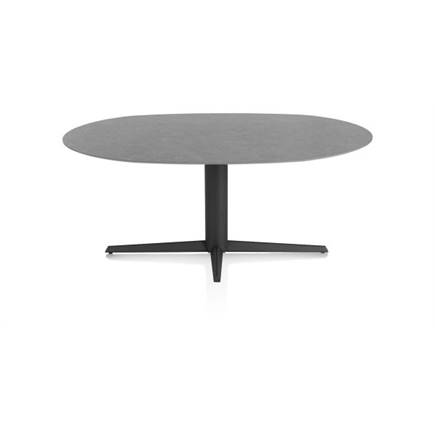 XOOON ellips 180 x 105 cm. - centrale poot - rough off black Antraciet