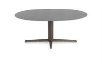 XOOON SALUTI eetkamertafel ellips 180 x 105 cm. - centrale poot - steelbrown Antraciet