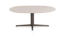 XOOON SALUTI eetkamertafel ELLIPS 180 X 105 CM. - CENTRALE POOT - STEELBROWN Light Sand