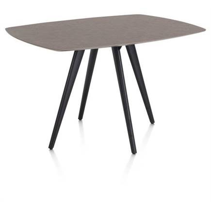 XOOON BARTAFEL OVAAL 150 X 105 CM. - 4-POOTJES - ROUGH OFF BLACK Lava