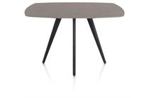 XOOON SALUTI ronde tafel BARTAFEL OVAAL 150 X 105 CM. - 4-POOTJES - ROUGH OFF BLACK Lava