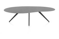 XOOON SALUTI eetkamertafel organisch 240 x 120 cm. - 4-pootjes - rough off black Antraciet