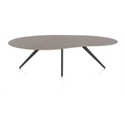 XOOON ORGANISCH 240 X 120 CM. - 4-POOTJES - ROUGH OFF BLACK Lava