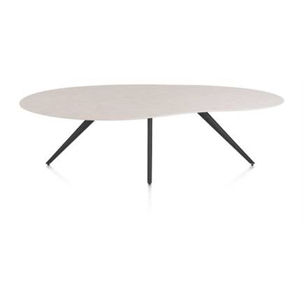 XOOON ORGANISCH 240 X 120 CM. - 4-POOTJES - ROUGH OFF BLACK Light Sand