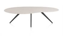 XOOON SALUTI eetkamertafel ORGANISCH 240 X 120 CM. - 4-POOTJES - ROUGH OFF BLACK Light Sand