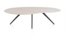 XOOON SALUTI eetkamertafel ORGANISCH 240 X 120 CM. - 4-POOTJES - STEELBROWN Light Sand