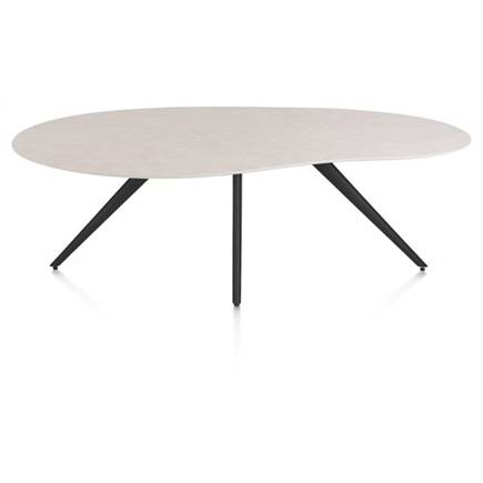 XOOON ORGANISCH 210 X 120 CM. - 4-POOTJES - ROUGH OFF BLACK Light Sand