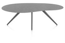 XOOON SALUTI eetkamertafel organisch 210 x 120 cm. - 4-pootjes - graphiet Antraciet