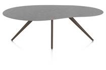 XOOON SALUTI eetkamertafel organisch 210 x 120 cm. - 4-pootjes - steelbrown Antraciet
