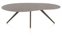 XOOON SALUTI eetkamertafel ORGANISCH 210 X 120 CM. - 4-POOTJES - STEELBROWN Lava