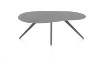 XOOON SALUTI eetkamertafel organisch 180 x 120 cm. - 4-pootjes - graphiet Antraciet