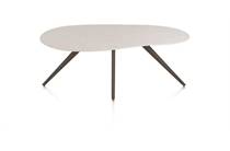 XOOON SALUTI eetkamertafel ORGANISCH 180 X 120 CM. - 4-POOTJES - STEELBROWN Light Sand