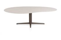 XOOON SALUTI eetkamertafel ORGANISCH 240 X 120 CM. - CENTRALE POOT - STEELBROWN Light Sand
